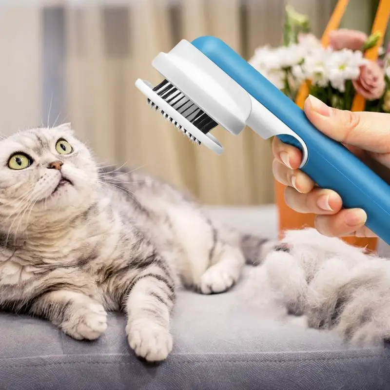 Dog Cat Brush Grooming Brush Tool Used To Remove Mats Tangles Pets Fur Knot CutterScratch Free Self Cleaning Dog Brush Comb