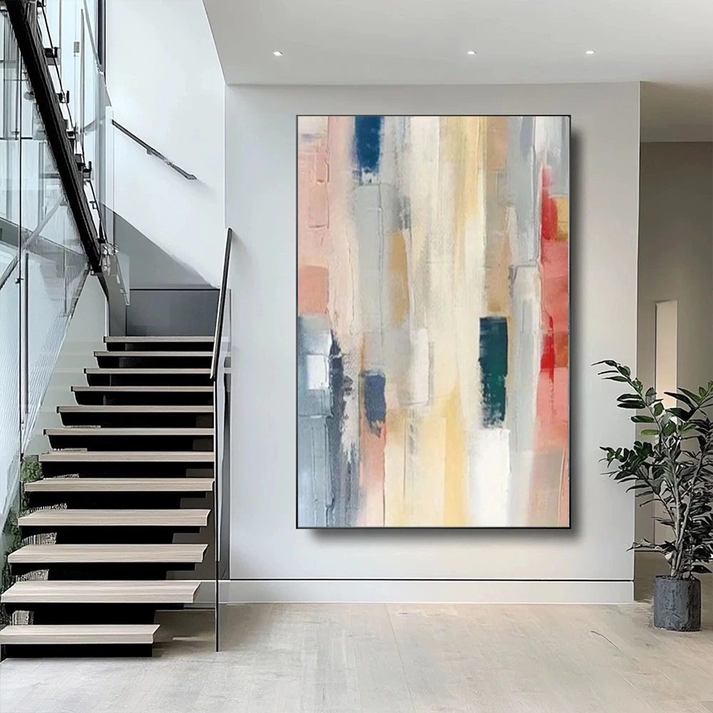 

Large Abstract Handmade Texture Painting Colorful Abstract Canvas Painting Modern Colorful Painting Wall Art Living Room Decor