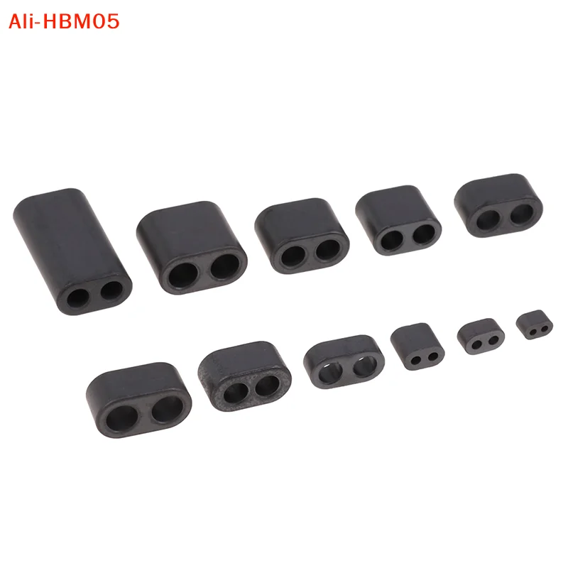 (HB05)10Pcs RF Ferrite Core Double Holes RF Magnet RF Accessories Nickel-zinc Hollow Magnetic Ring Aperture 1-5mm Long 1-25mm