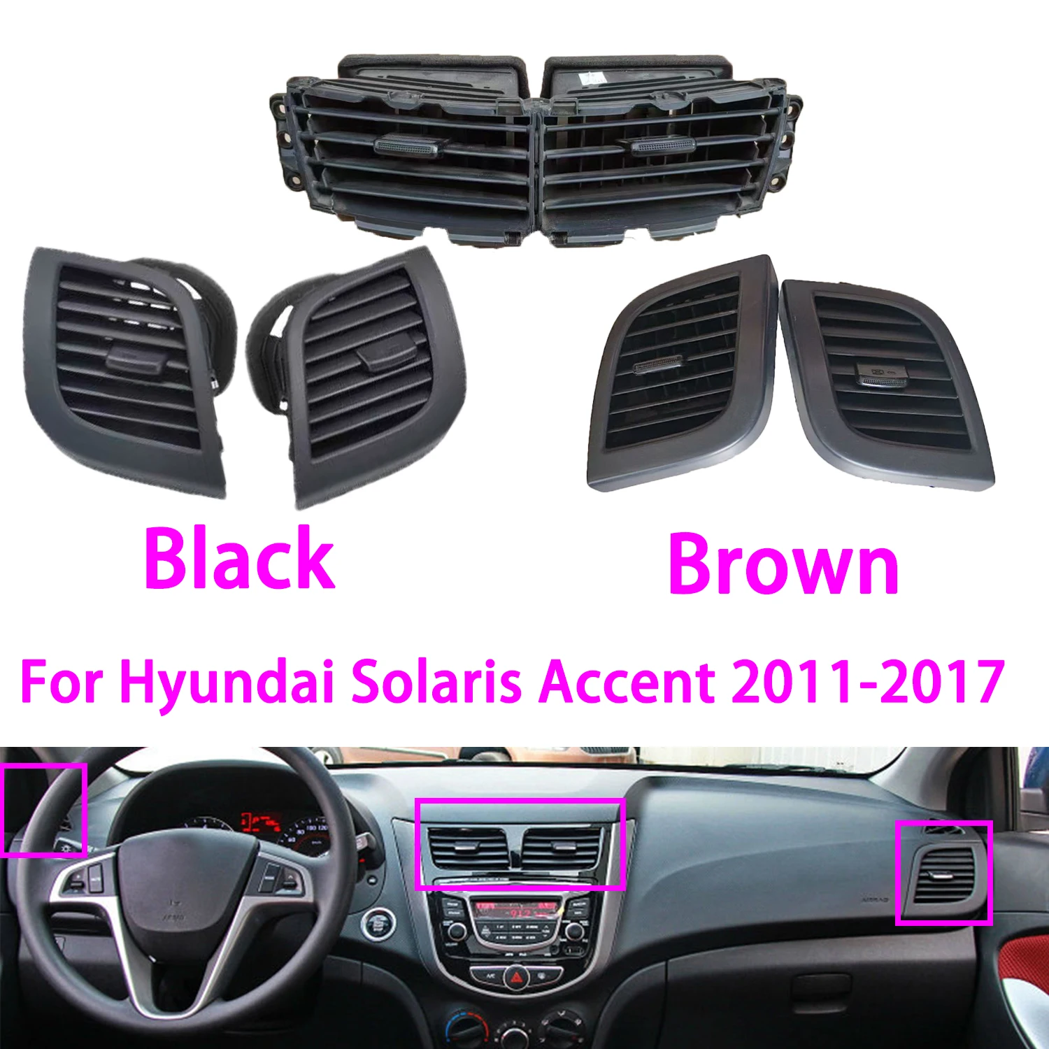 

Center Air Duct Vent air nozzle car air conditioning outlet For Hyundai Verna Solaris valves air conditioning nozzle 974101R000