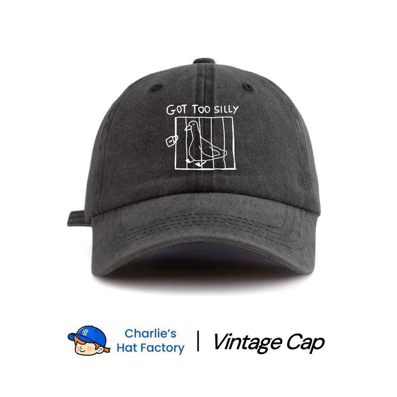 1 pc got too silly Print Washed Baseball Cap, Classic Casual Stylish Vintage Soft Sweatband Adjustable Size Lightweight