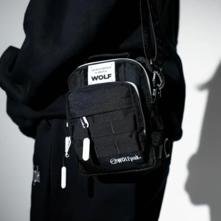 Mini bolso táctico 4L Alpha negro blanco acento