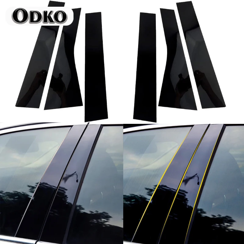 For Jeep Cherokee KL 2014 2015 2016 2017 2018-2023 Glossy Black Door Window Pillar Posts Trim Cover Sticker Exterior Decal