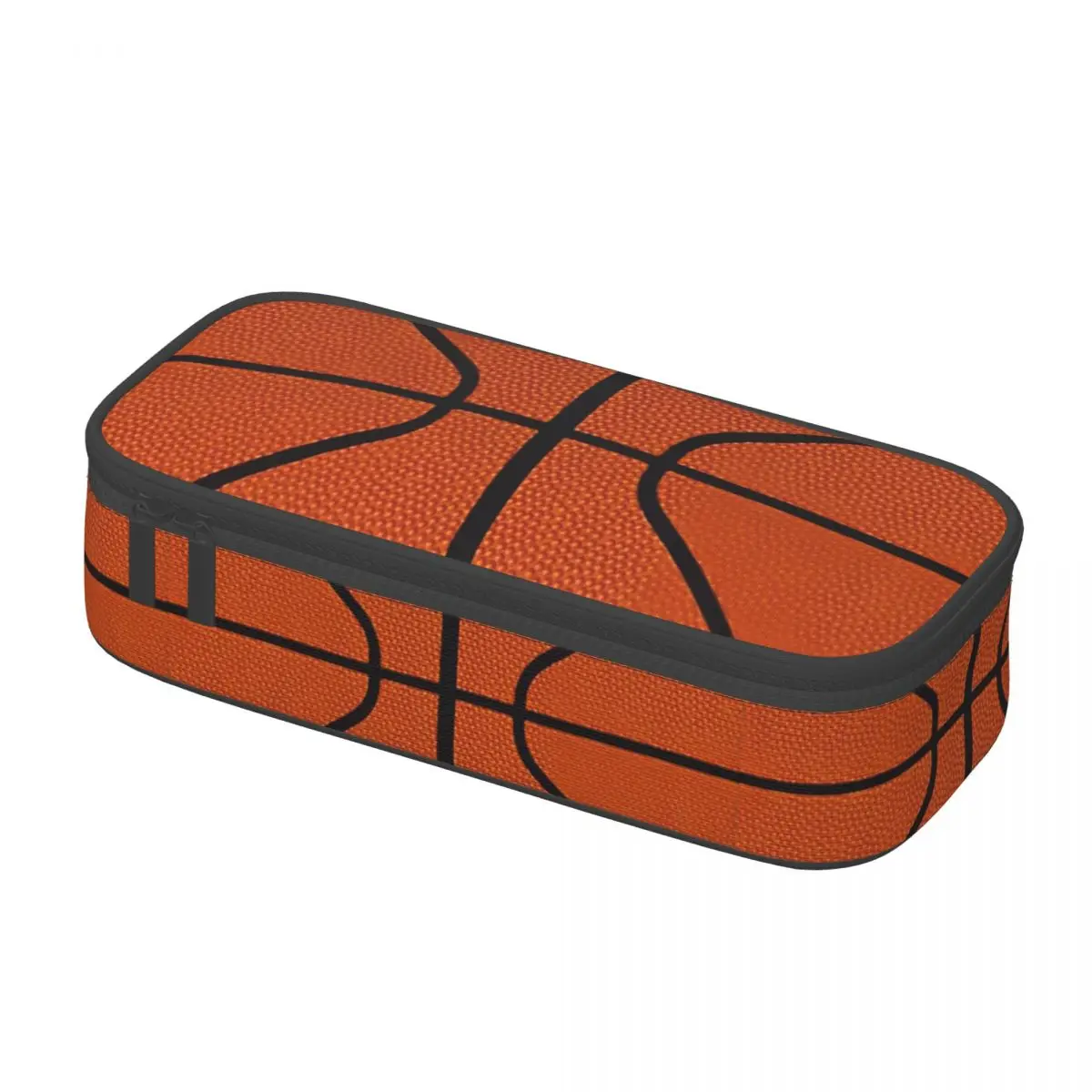 Customized Basketball Dots Round School Pencil Case Boy Girl Big Capacity Physical culture Pencil Pouch Students Stationery