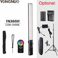 YONGNUO YN360 III YN360III Handheld LED Video Light Touch Adjusting Bi-Color 3200k to 5600k RGB Color Temperature with Remote