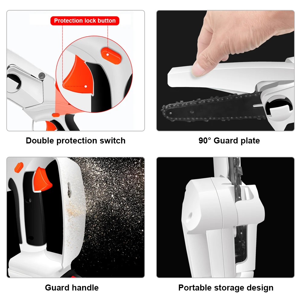 6 Inch Woodworking Electric Chainsaw Rechargeable,Portable Electric Pruning-Saw,Garden Power Tools for Makita 18V Battery
