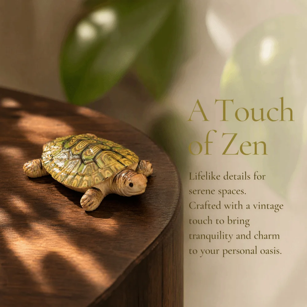 Floating Mini Turtle Statues Resin Turtle Vintage Garden figurine Feng Shui Ornament Antique Miniature Turtle Decor Outdoor Pond view 4