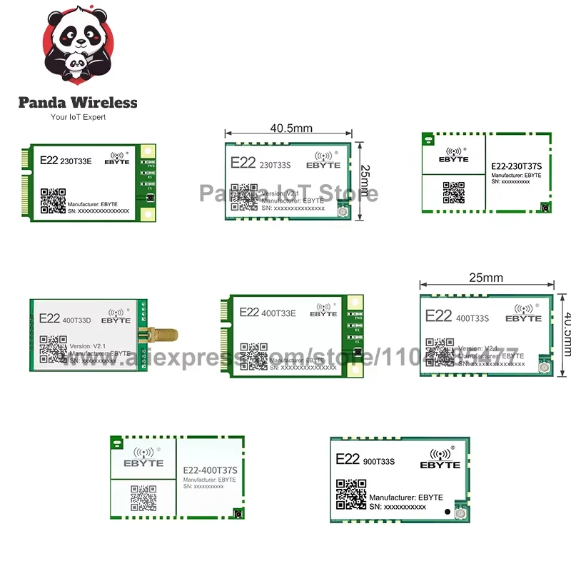 2Pcs Lora RF Wireless Serial Module E22 SMD Transmit E22-900T33S E22-400T33D E22-230T33S E22-230T33E E22-400T33S E22-400T33E
