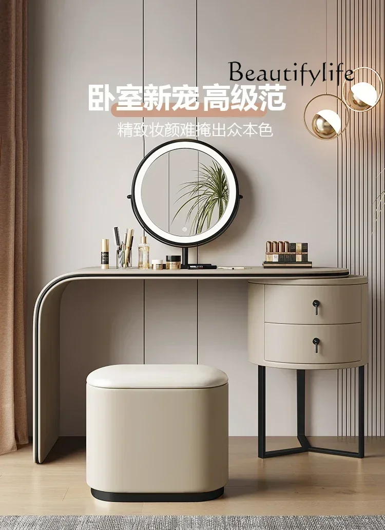 J Moderne einfache Teleskopkommode aus massivem Holz, Schminktisch, kompletter Make-up-Tisch, leichte Luxus-Kommode, Designer-Kommode