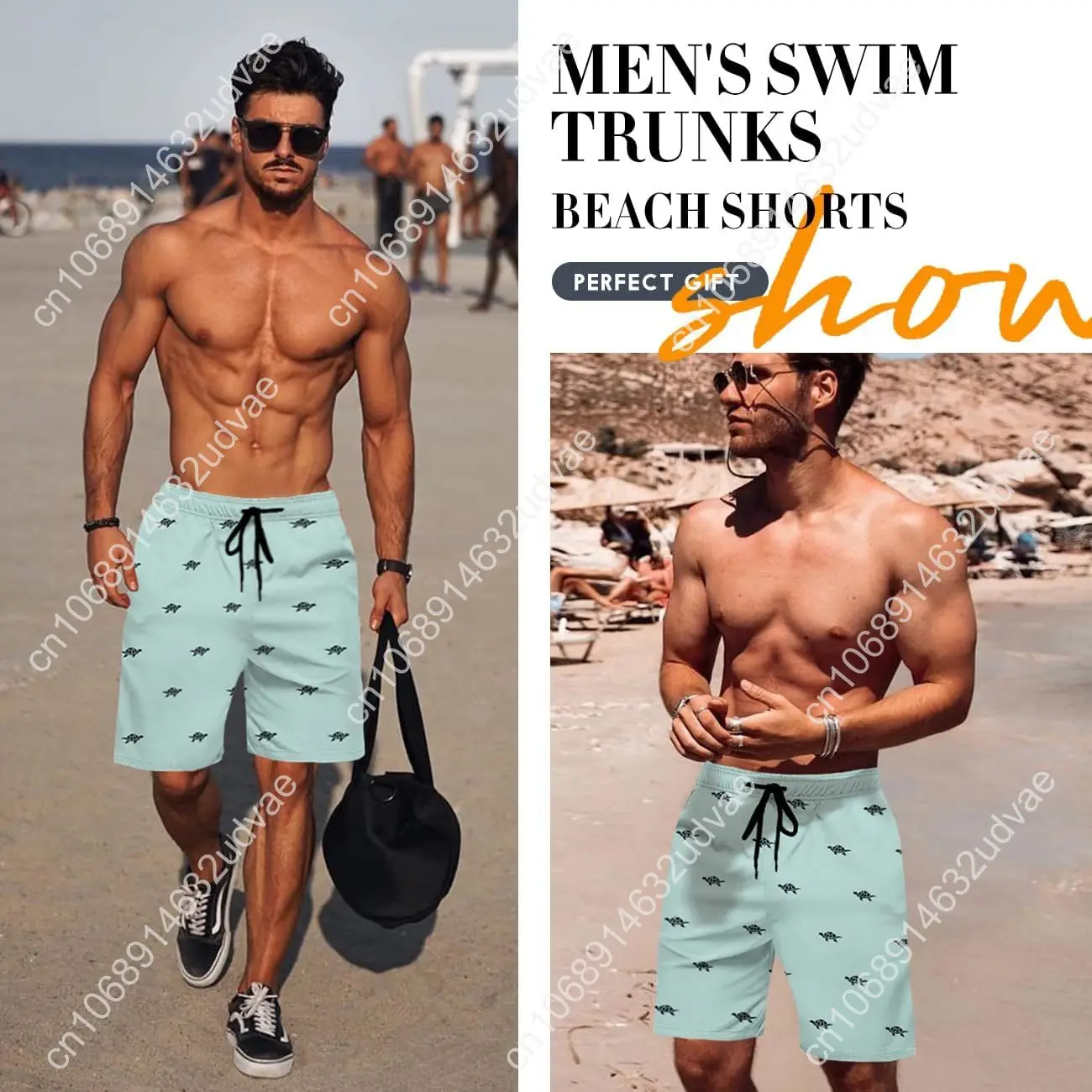 شورت سباحة رجالي من Lzzidou مقاس 8 بوصات وبطانة شبكية من Inseam، بدلة استحمام سريعة الجفاف