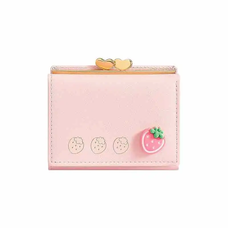 MJ-04-cartera pequeña de cuero con bolsillo para mujer, niña, mujer