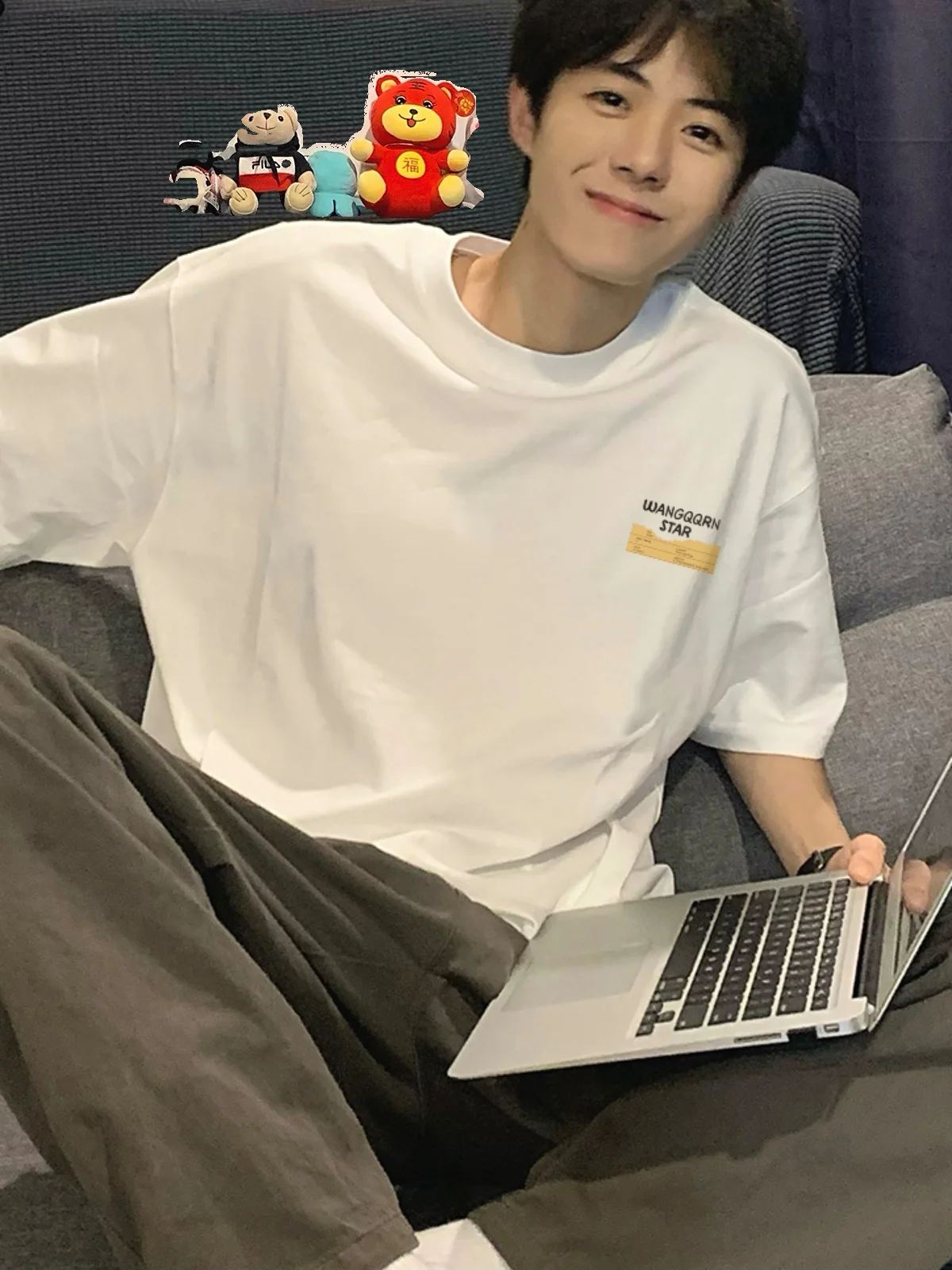 

American Sle Heavyweight 230g Pure Cotton ort Sve T-irt Men's Summer New Trend Loose Casual f Sve irt