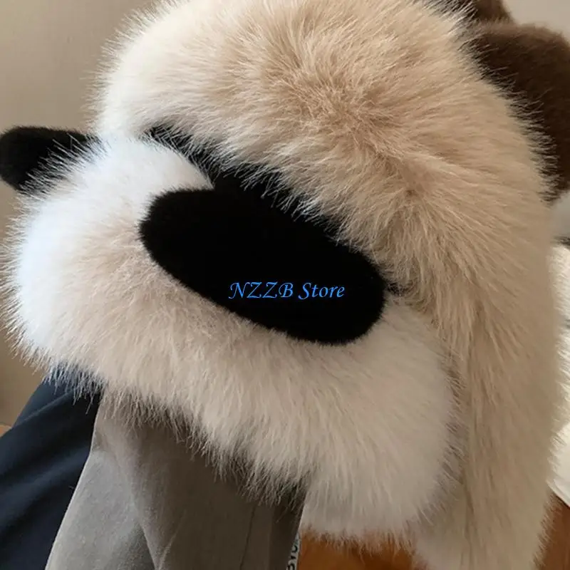 T21F الكرتون الدببة القطيفة قبعة يندبروف قبعات دافئة الشتاء النشاط تسلق الجبال قبعات #3