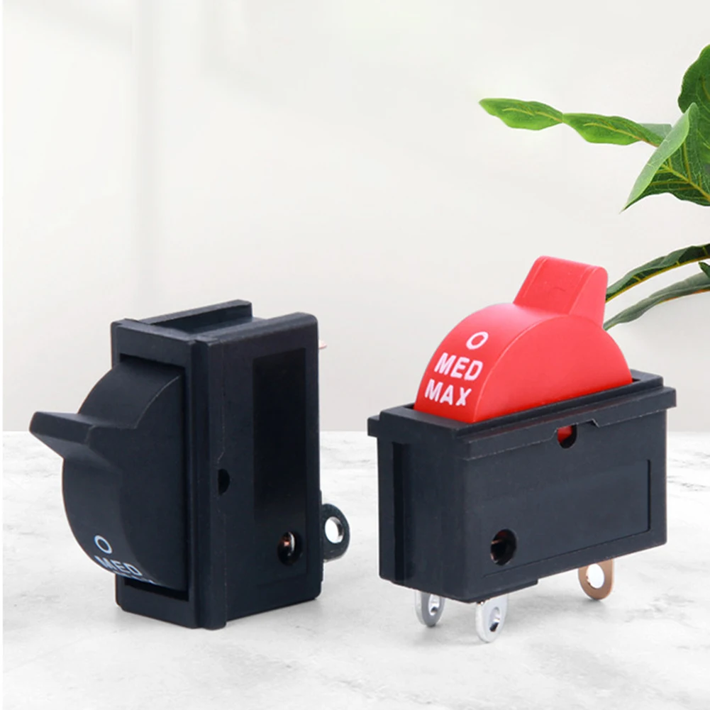 Copper Foot Switch Hair Dryer Switch 10A Current Rating 250V Voltage Rating Better Conductivity Black And Red Colors