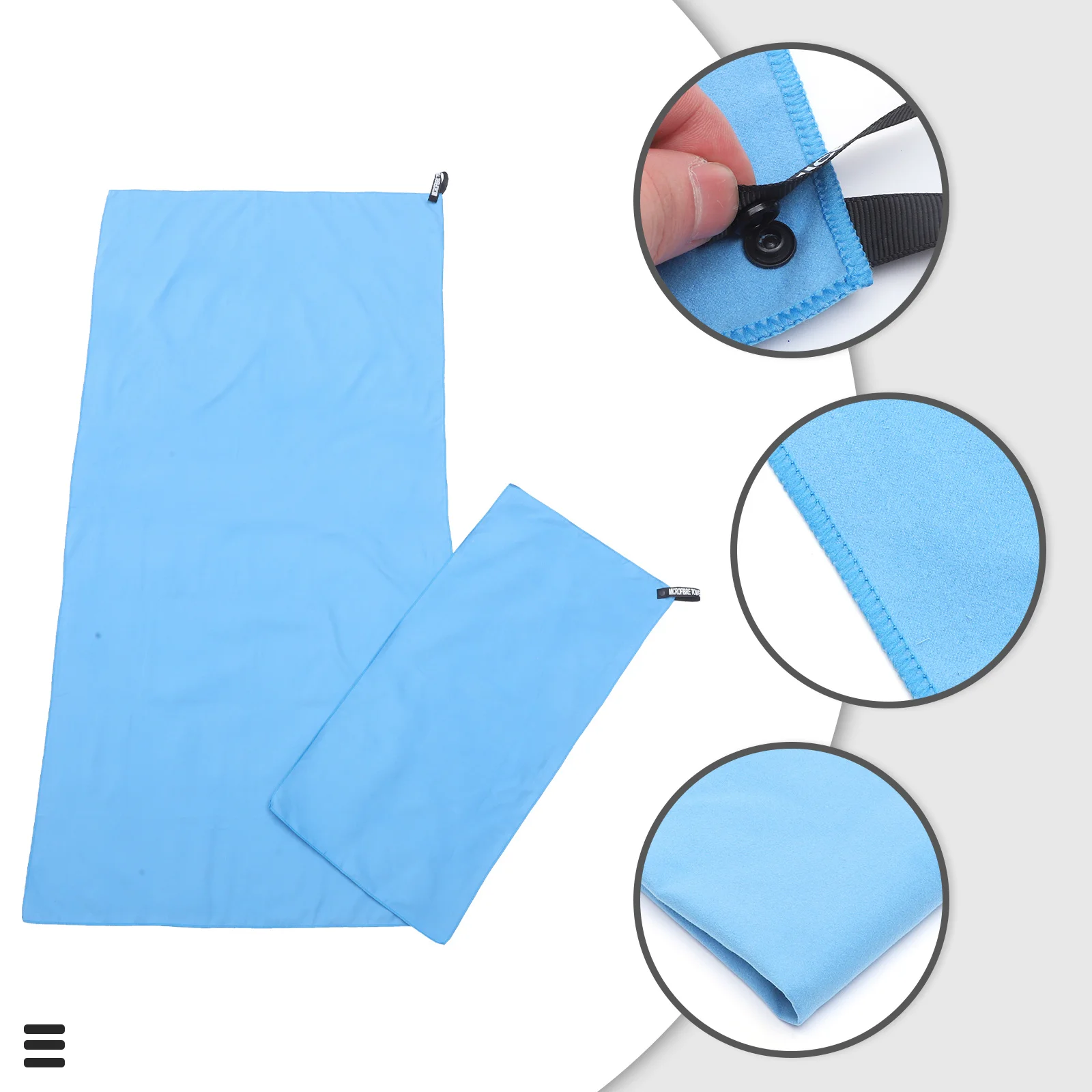 

1Set Portable Towel Set Microfiber Quick Drying Travel Towels for Camping Hiking Running Yoga Sports Gym Outdoor Adventure