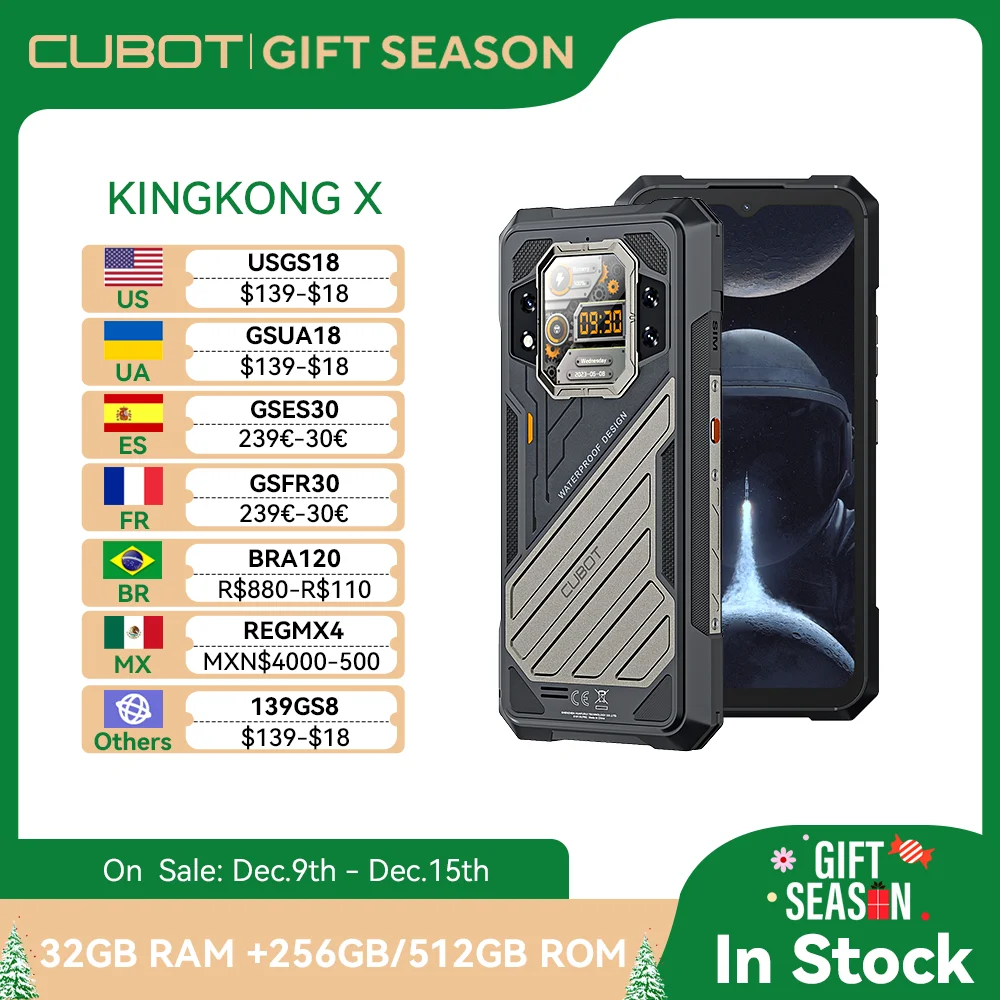 CUBOT KINGKONG X, Smartphone 5G, 32GB de RAM (16GB + 16GB extendido), 256/512GB de ROM, 10200 mAh, pantalla de 6.583