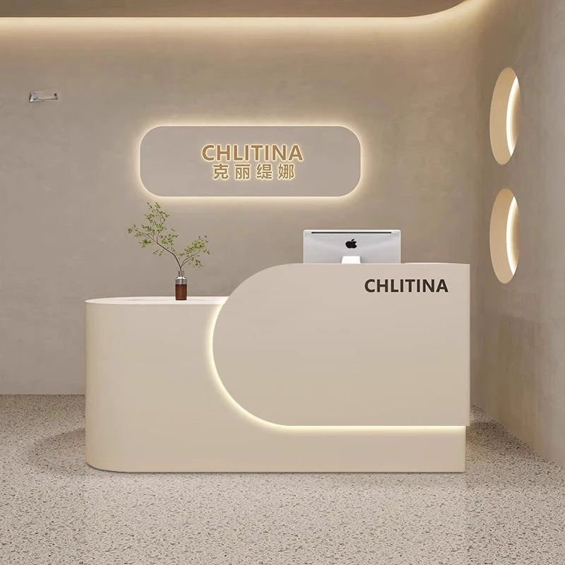 Clothing store checkout page store small front desk reception desk dance training beauty salon curved bar corner customization