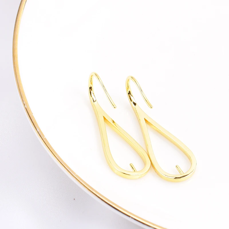 E060 Gold Plated Copper Pearl Stud Earrings Findings Jewelry Making DIY Jewelry Accessories