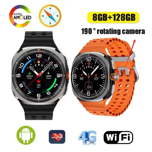 4G Cellular Version Android 8.1OS Smart Watch For Samsung Galaxy Watch Ultra Compass 1.51 inch WIFI GPS Google Play Smartwatch