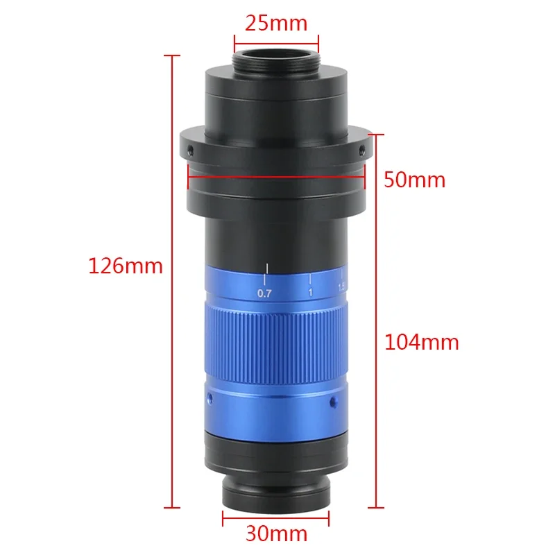 300X 450X 600X Digital Monocular Continuous Zoom C-Mount Lens 0.7X-5.6X Magnification Barlow Lens For HDMI VGA Microscope Camera