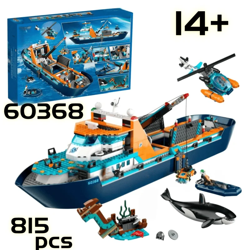 

2026 Deep Sea Exploration Vessel Marine Research Ship Arctic Research 60368 Building Block 815pcs Toy Birthday Christmas Gift