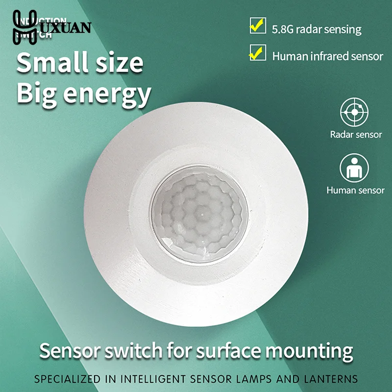 AC/DC24-265V PIR Motion Sensor Light Switch Human Body Infrared Detector Ceiling Mounted 360 Degree Detecting Range