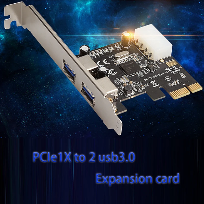 

Адаптер PCI-E Riser Card 5 Гбит/с PCIe на 2 USB3.0 Карта расширения Адаптер расширения док-станция USB-концентратор Удлинитель PCIe Converter