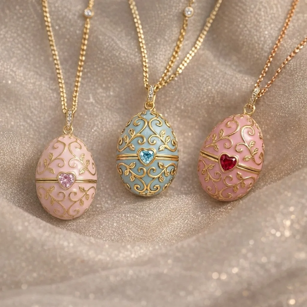 Enamel Necklace Copper European American Necklace Openable Pendant Necklace Egg Shaped For Festival Gift Holiday Dates Friend