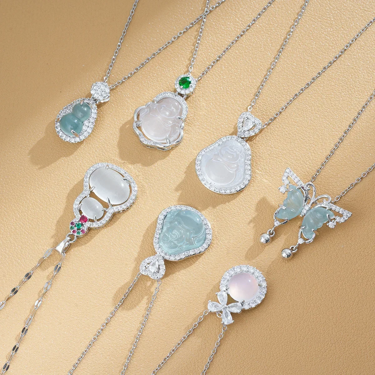 Женское колье на ключицу в китайском стиле, легкое роскошное, нишевое и универсальное колье с украшениями из нефритовой тыквы.