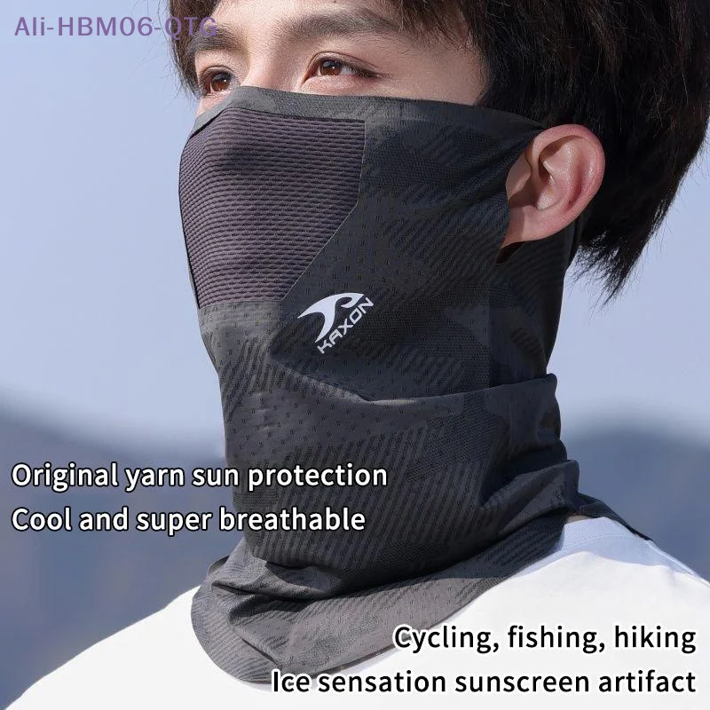 Summer Sunscreen Ice Silk Mask Neck UV Protection Face Cover Sunscreen Face With Brim Outdoor Cycling Sun Protection Hats Caps
