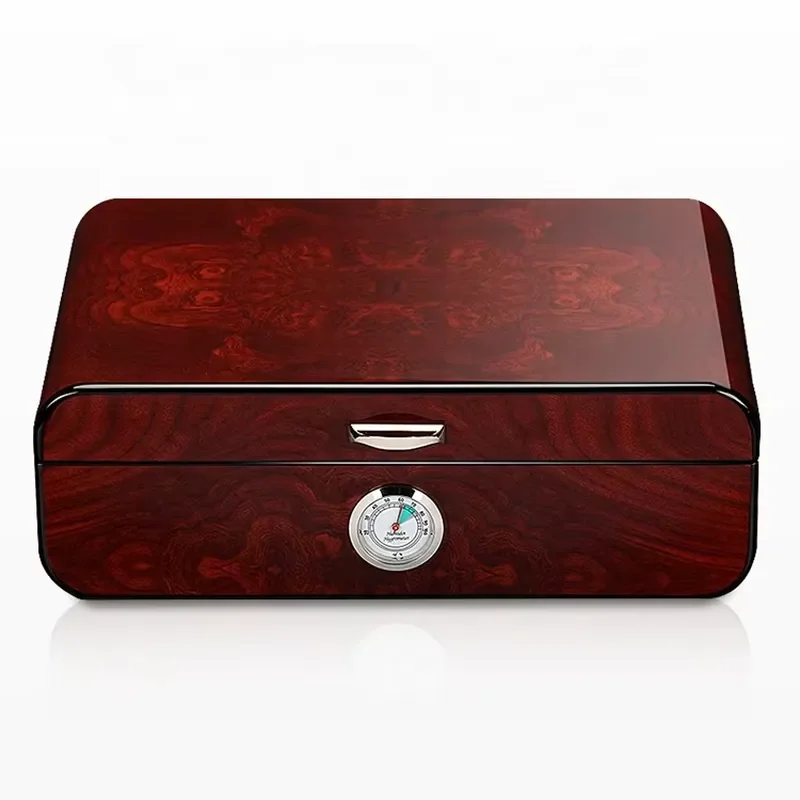 Cigar Box Luxury Wooden Lacquered Moisture Proof Eco Friendly Design Holds 30 Cigars Portable Travel Case For Outdoor Use