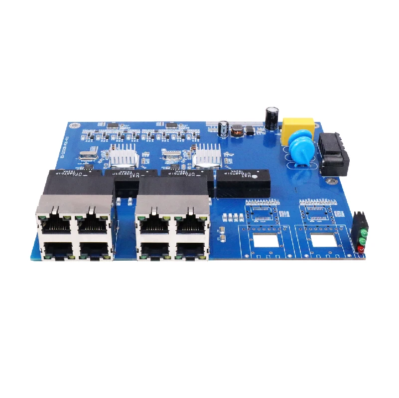 Conmutador Ethernet PoE Gigabit 2G8E de grado Industrial, placa PCBA 1*9 con puertos SFP de 2*1000Mbps + puertos POE RJ45 de 8*1000Mbps