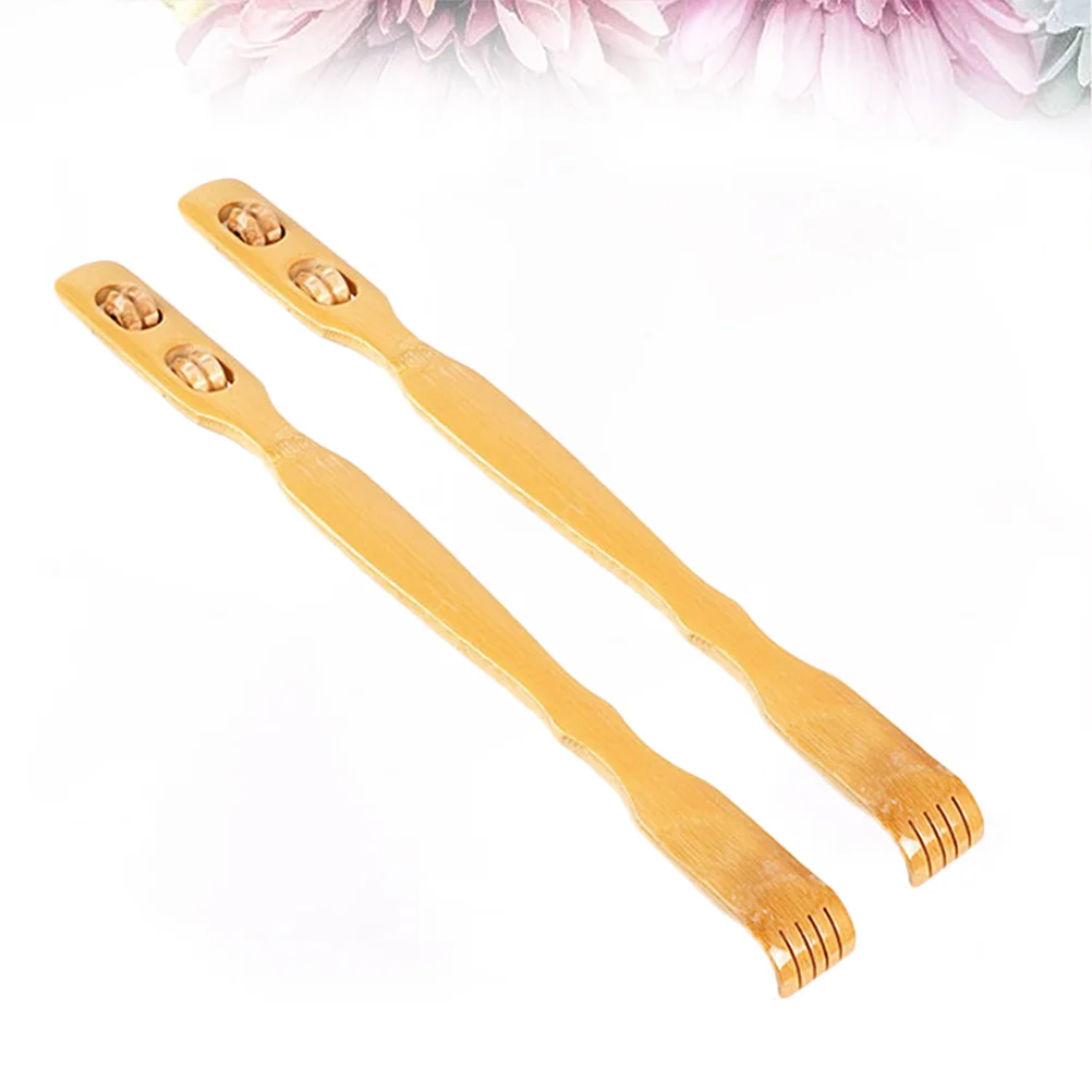 2 pçs ferramenta de coçar corpo scratcher massagem vara volta para homens bambu madeira backscratcher o velho