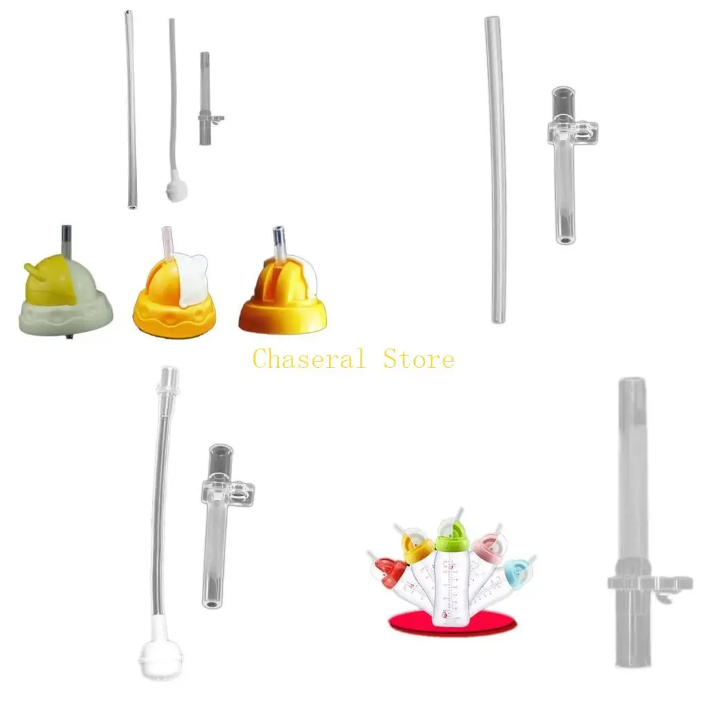 

E7CE Baby Cup Lid Replacement Straws Child-Safe Silicone Drinking Straws Replacement