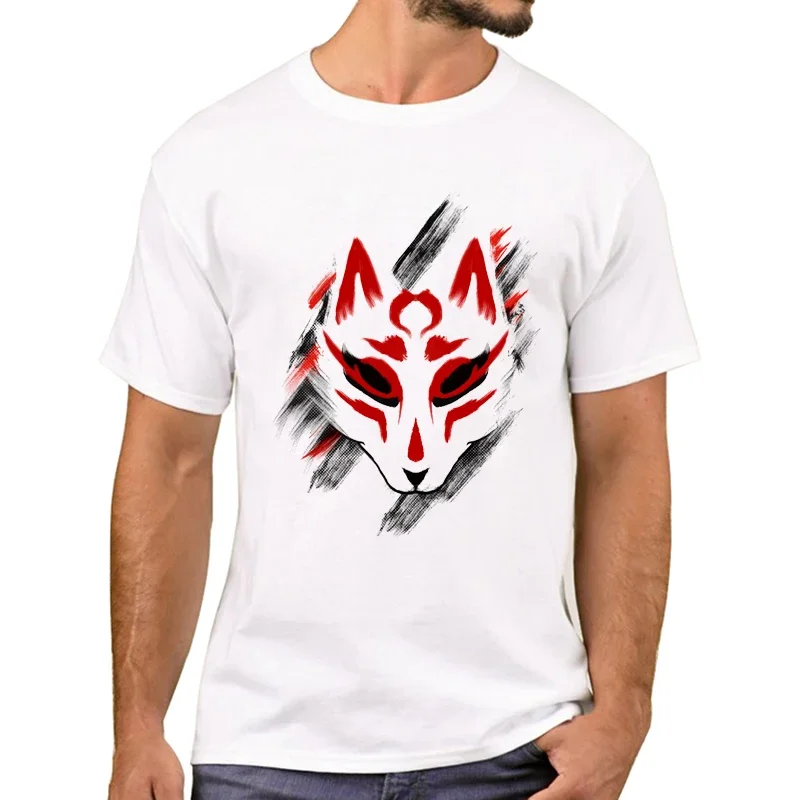 japon tilki baskılı T shirt kısa kollu tişörtleri erkek Harajuku Tee TEEHUB sıcak satış moda Kitsune maskesi erkekler T-Shirt