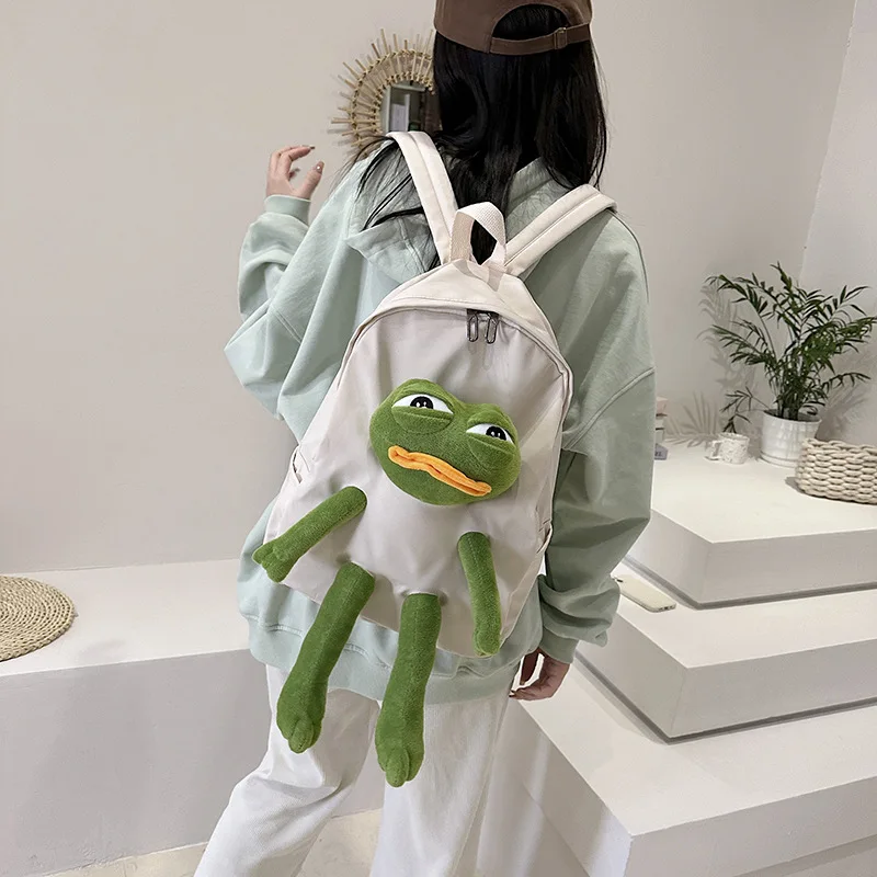 Three-dimensional Frog Doll Backpacks Women Oxford Bagpack Male Rucksack Shoulder Bag For Teenage Girl School Bag Mochila Bolsa