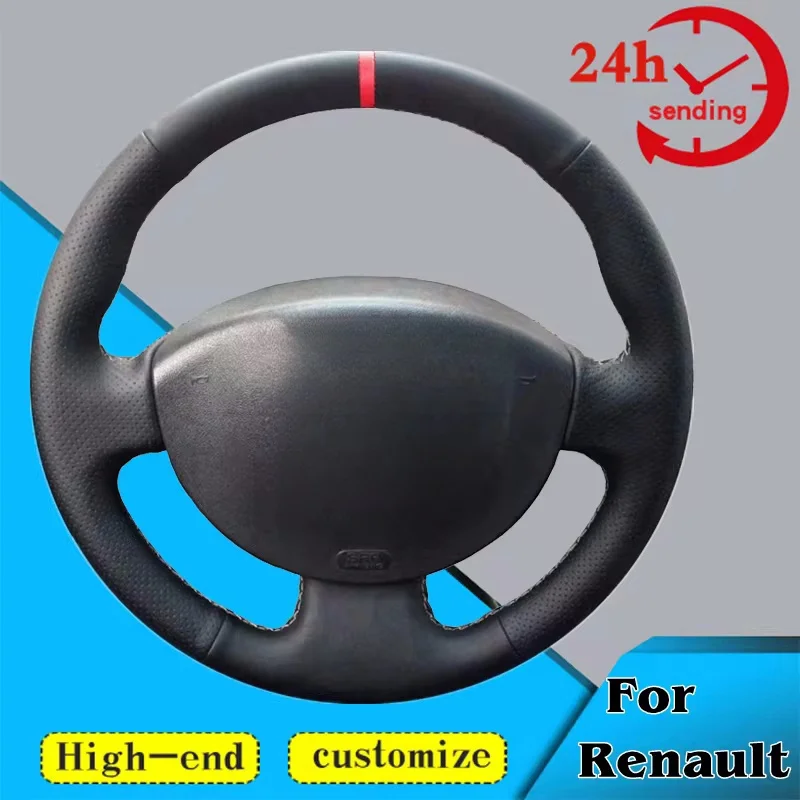 Custom Car Steering Wheel Braid Cover 100% Fit For Renault Kangoo 2008 Megane 2 2003-2008 Scenic 2 2003-2009 Car Accessories