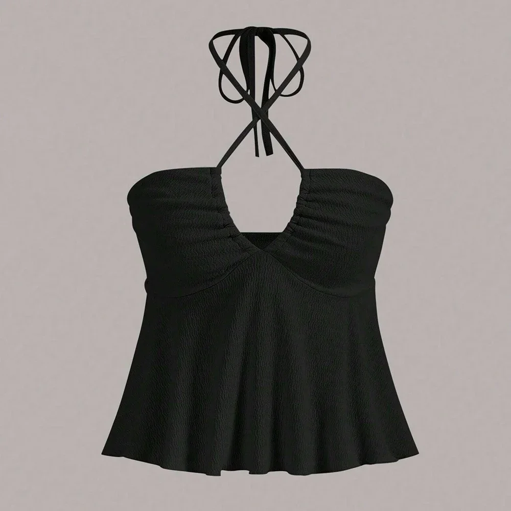 CPSYMYM ถังฤดูใบไม้ผลิฤดูร้อนแฟชั่น Hotsweet Hollow Out Halter คอ Party Tanks สําหรับผู้หญิง