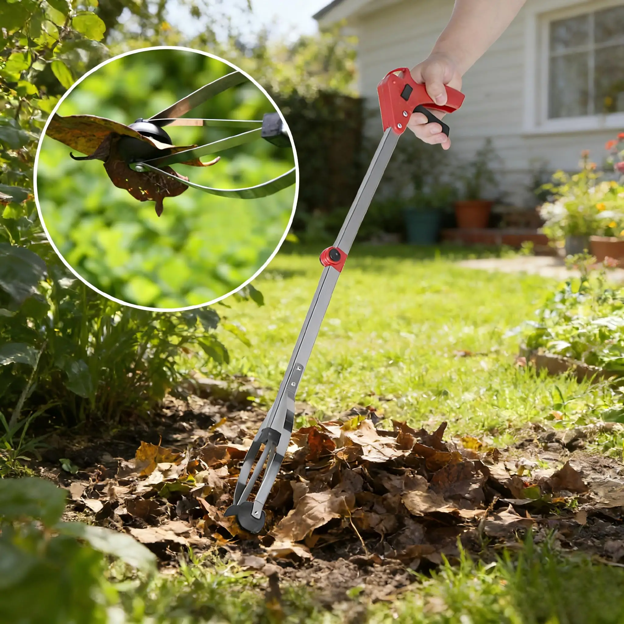 Folding Garbage Picker aluminum alloy Trash Pickup Tool Orchard Farm Outdoor Gardening Leaf Trash Collecting Maintenance Work