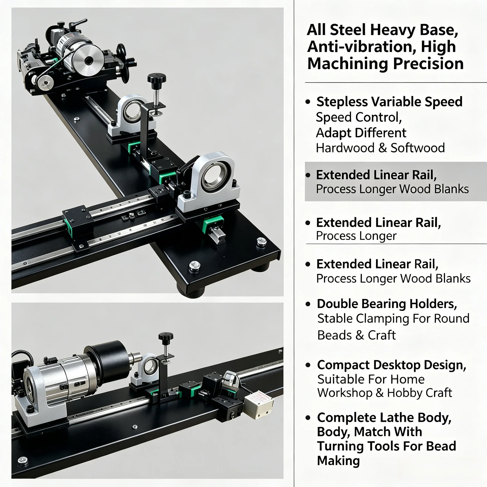Variable Speed Double Chuck Billiard Cue Repair Lathe Pool Snooker Cue Straightening Maintenance Equipment