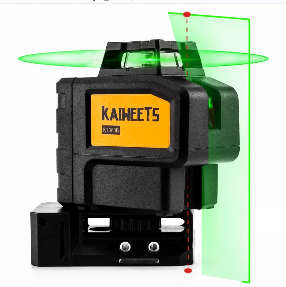 KAIWEETS Rotary Laser Level KT360B with Self-Leveling Green Laser Line 360 Horizontal and Vertical Line