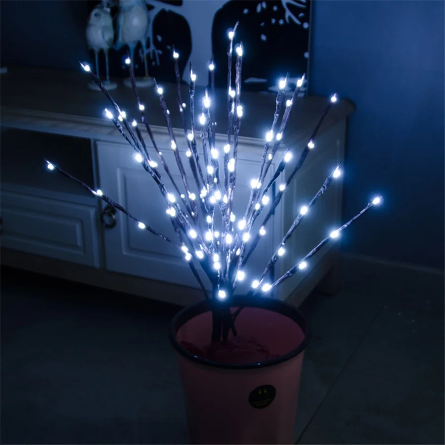 LED Vaso Filler Willow Branch Lâmpada Alimentado Por Bateria 20 Lâmpadas Natal Fairy String Luzes para Festa de Casamento Home Bedroom Decor