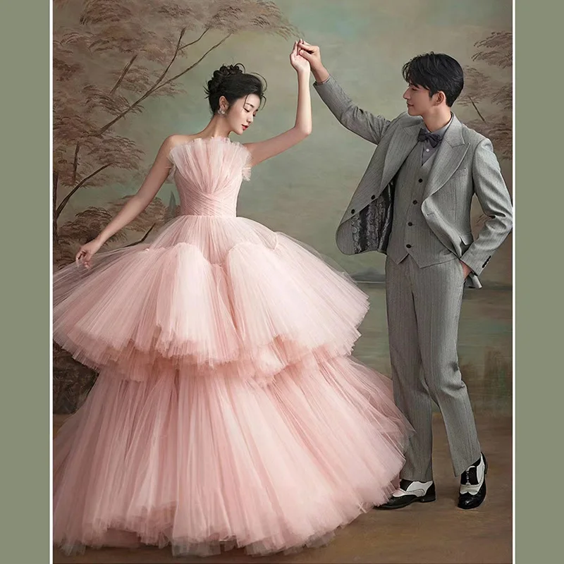 Vestidos De quinceañera sin mangas, exquisitos vestidos De baile, hasta el suelo, hinchados, color rosa, novedad De 2023