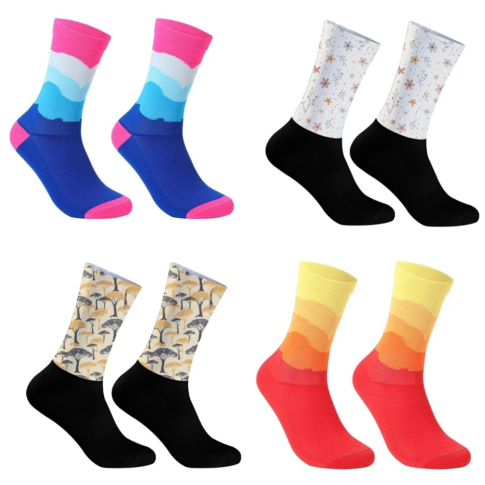 

Велосипедные носки радужного цвета, профессиональные велосипедные носки, носки унисекс для езды на велосипеде.