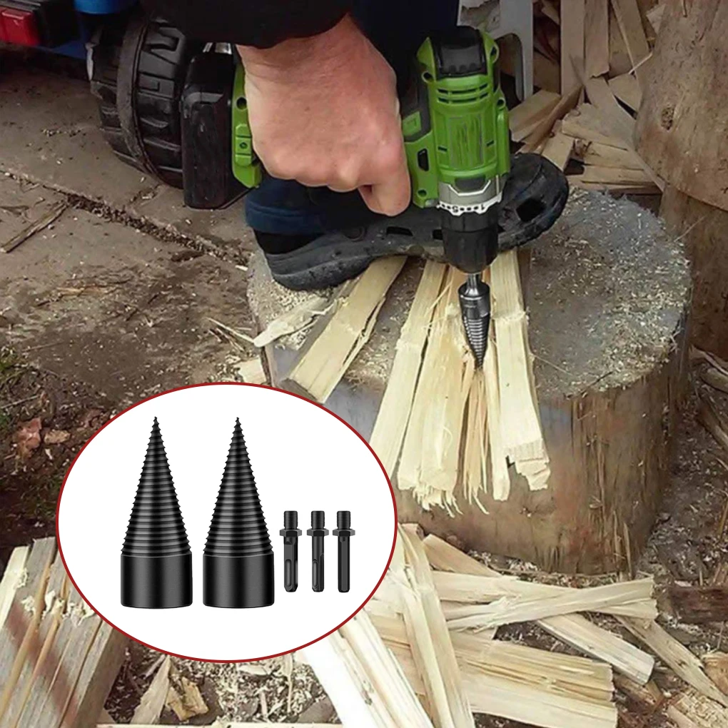 Firewood Drill Bit Device Universal Efficient Wood Breaking Drills Cone Log Splitter Tool Power Tool Accessories