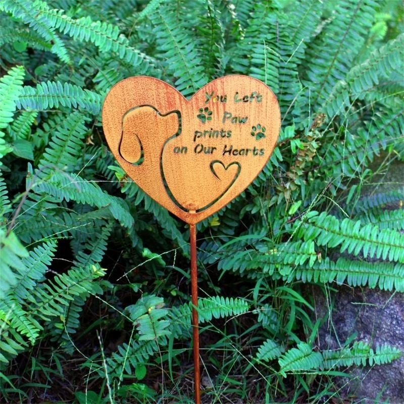 12PD Weather Resistant Iron Memorial Plaque for Dog Cats Yard Ornaments for Pet Lover