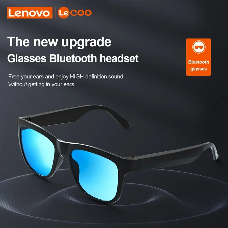 Lenovo C8 Smart Wireless Bluetooth Sunglasses Headphone Blue Light Eyes Protection Earphone Sports Music Glasses HD Mic Headset