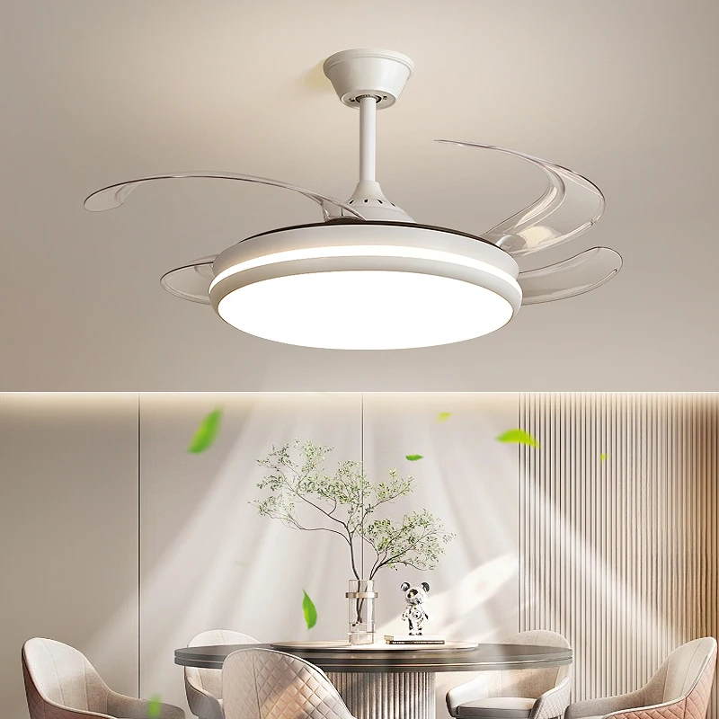 New Variable Frequency Six-speed Integrated High-wind Bedroom Fan Lamp Simple Atmospheric Home Decoration Super Bright Fan Lamp