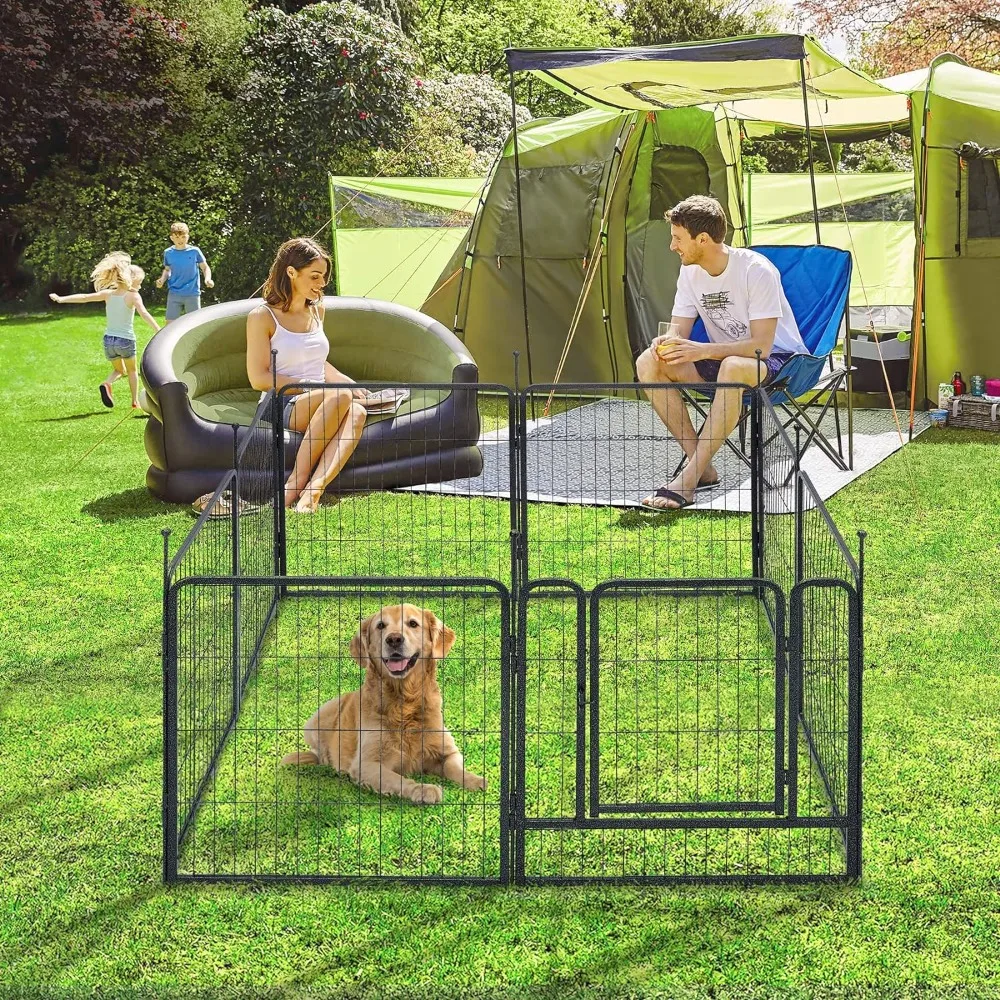 

Fence Playpens 8/16 Panels Dog Pen Outdoor Dog Fence Exercise Pen 40 inch Height Pet Play Yard Gate with Doors for Large