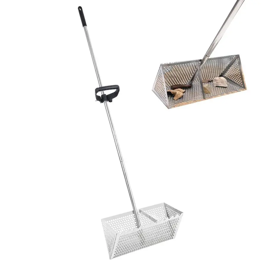 

Грабли от блох, экран «Зуб акулы» поставляется с широкоугольным сливным экраном шириной 16 дюймов с ручкой 51-дюймовой, съемными грабли от песка и блох от акулы.